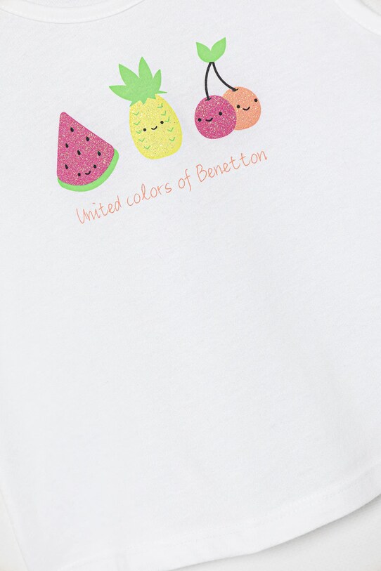 Dziewczynka United Colors of Benetton top bawełniany dziecięcy 3I1XGH012.P.Seasonal biały
