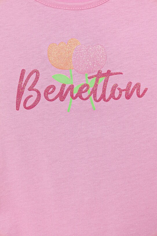 Dziewczynka United Colors of Benetton top bawełniany dziecięcy 3I1XGH012.P.Seasonal różowy