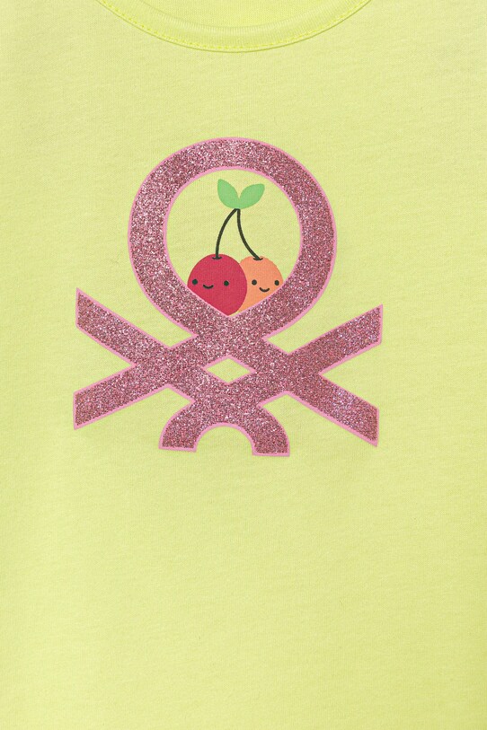 Fete United Colors of Benetton top din bumbac pentru copii 3I1XGH012.P.Seasonal verde