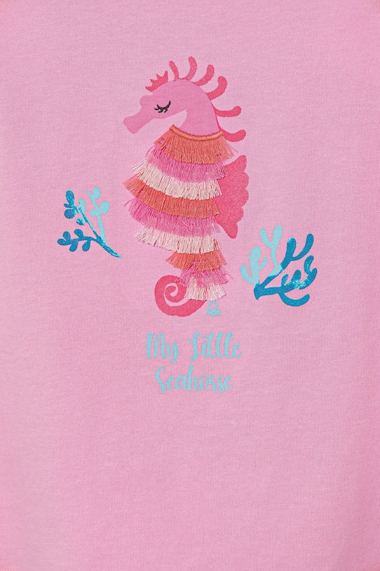 Момиче Детска памучна тениска United Colors of Benetton 3I1XG10JK.P.Seasonal розов