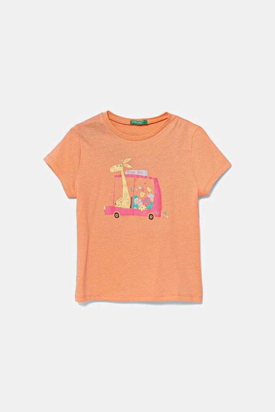 Дитяча бавовняна футболка United Colors of Benetton бавовна помаранчевий 3I1XG10JJ.P.Seasonal