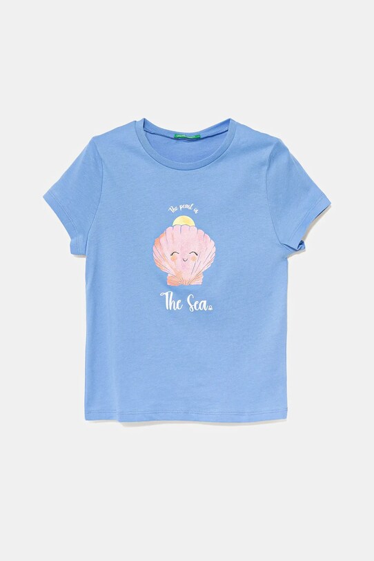 United Colors of Benetton tricou de bumbac pentru copii print albastru 3I1XG10JJ.P.Seasonal