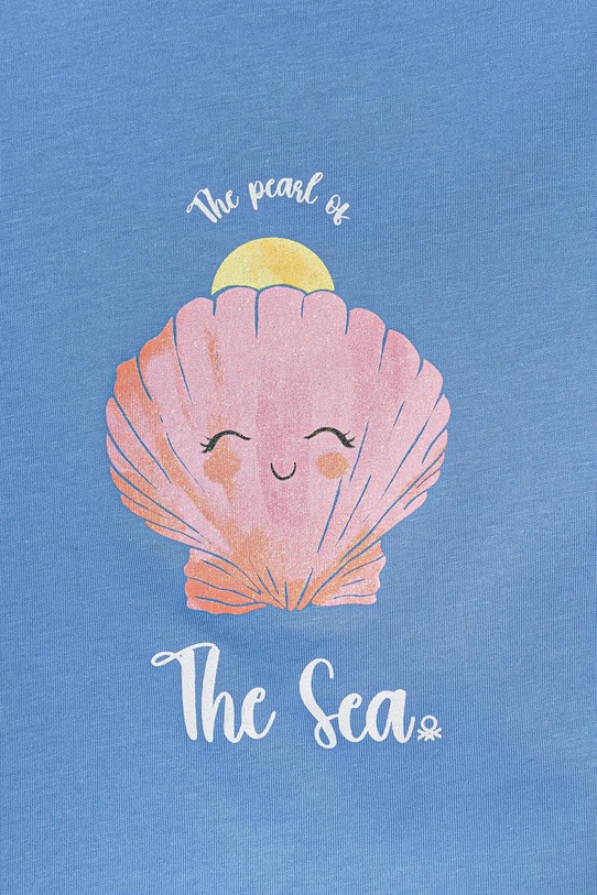 Dziewczynka United Colors of Benetton t-shirt bawełniany dziecięcy 3I1XG10JJ.P.Seasonal niebieski