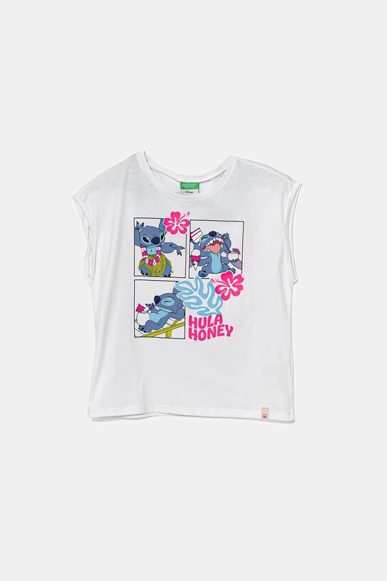 Детская хлопковая футболка United Colors of Benetton x Disney хлопок белый 3JERC10P2.G.Seasonal