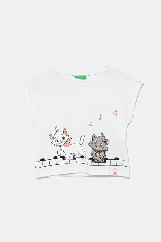 Detské bavlnené tričko United Colors of Benetton potlač biela 3JERG10JC.P.Seasonal