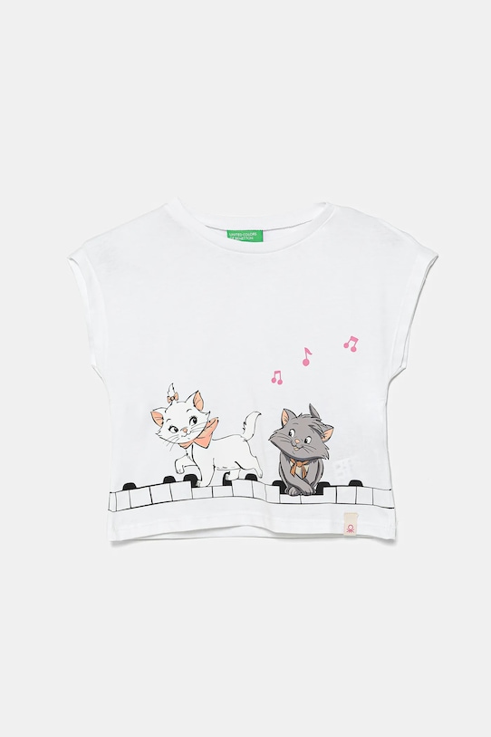 United Colors of Benetton tricou de bumbac pentru copii print alb 3JERG10JC.P.Seasonal