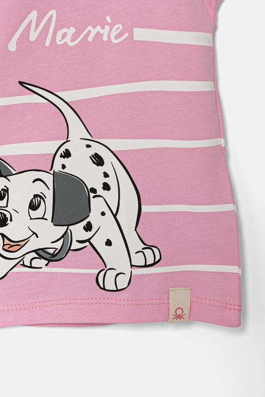 Fete United Colors of Benetton tricou de bumbac pentru copii 3JERG10JC.P.Seasonal roz