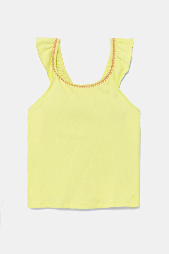 United Colors of Benetton top dziecięcy z elastanem zielony 366NCH01X.G.Seasonal