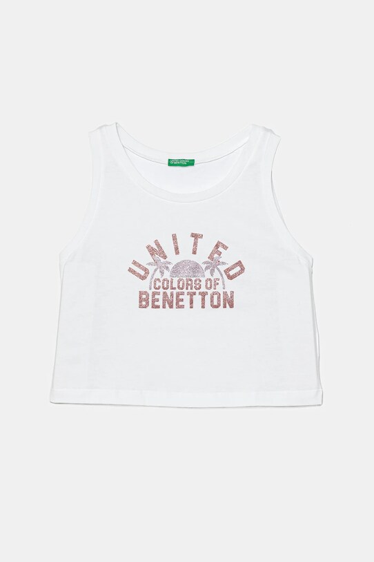 United Colors of Benetton top din bumbac pentru copii print alb 3I1XCH01Z.G.Seasonal