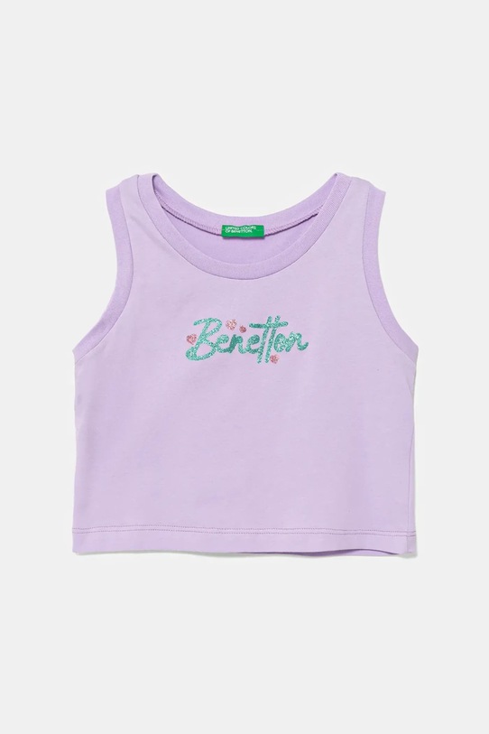 Detský bavlnený top United Colors of Benetton bavlna fialová 3I1XCH01Z.G.Seasonal