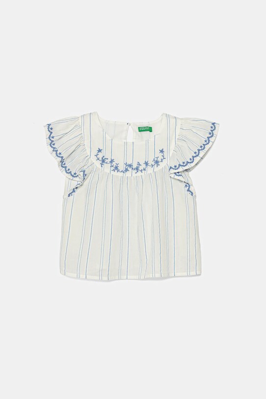 Детская хлопковая блузка United Colors of Benetton узор белый 54HZGQ02Q.P.Seasonal