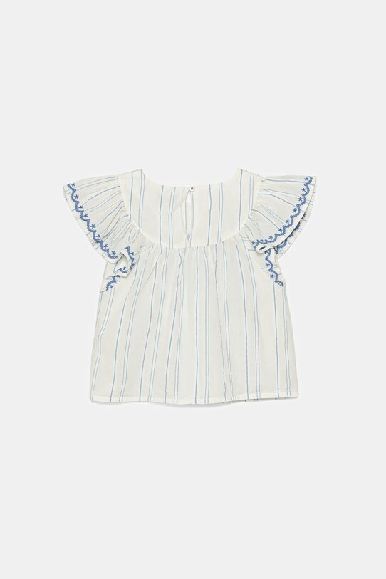 Детская хлопковая блузка United Colors of Benetton 54HZGQ02Q.P.Seasonal белый SS25