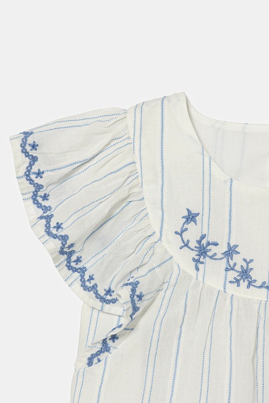 Fete United Colors of Benetton bluză de bumbac pentru copii 54HZGQ02Q.P.Seasonal alb