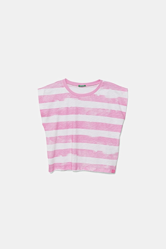 United Colors of Benetton tricou de bumbac pentru copii cu modele roz 3SL3C10OW.G.Seasonal