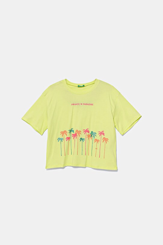 United Colors of Benetton tricou de bumbac pentru copii print verde 35RYC10OZ.G.Seasonal