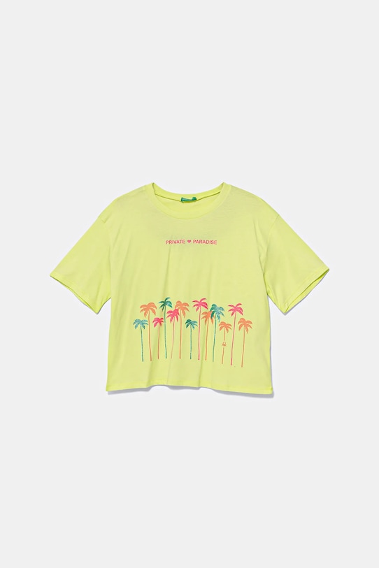 Παιδικό βαμβακερό μπλουζάκι United Colors of Benetton βαμβάκι πράσινο 35RYC10OZ.G.Seasonal