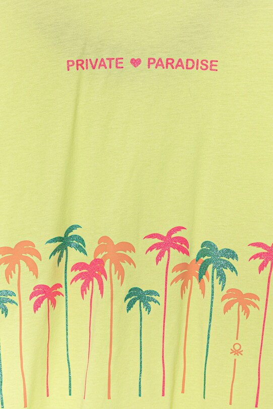 Fete United Colors of Benetton tricou de bumbac pentru copii 35RYC10OZ.G.Seasonal verde
