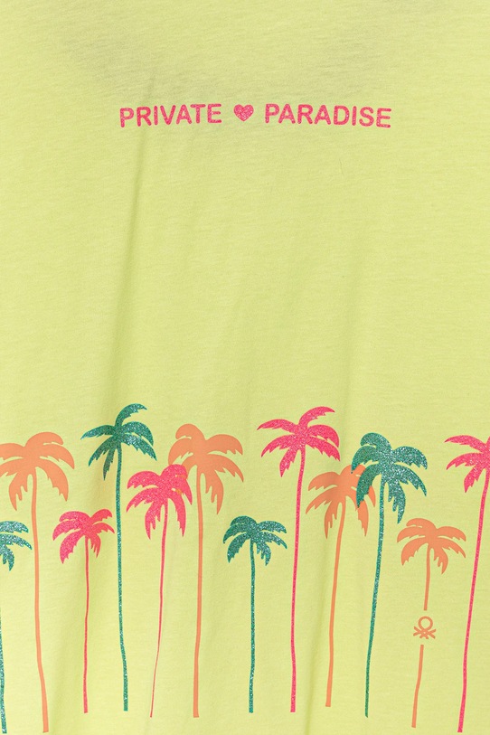 Κοριτσίστικα Παιδικό βαμβακερό μπλουζάκι United Colors of Benetton 35RYC10OZ.G.Seasonal πράσινο