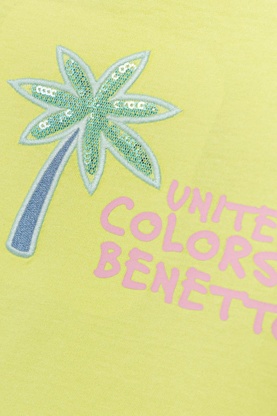 Fete United Colors of Benetton tricou de bumbac pentru copii 3I1XG10JB.P.Seasonal verde
