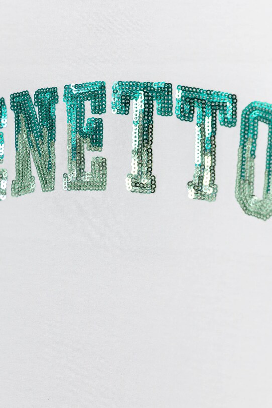 Dziewczynka United Colors of Benetton t-shirt bawełniany dziecięcy 3I1XC10P1.G.Seasonal biały