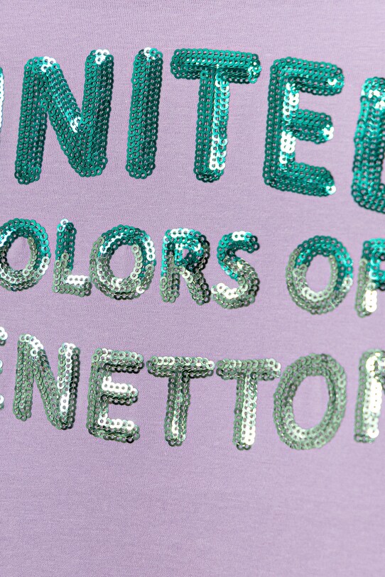 Fete United Colors of Benetton tricou de bumbac pentru copii 3I1XC10P1.G.Seasonal violet
