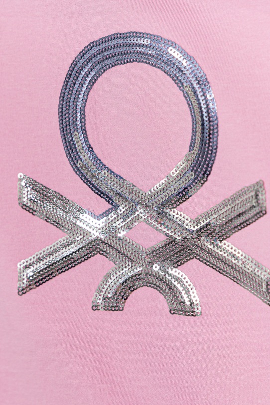 Fete United Colors of Benetton tricou de bumbac pentru copii 3I1XC10P1.G.Seasonal roz