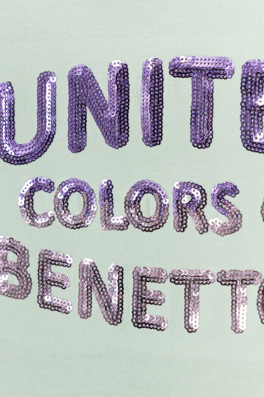 Dziewczynka United Colors of Benetton t-shirt bawełniany dziecięcy 3I1XC10P1.G.Seasonal turkusowy
