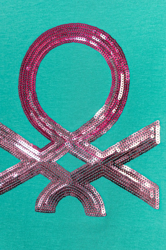 Dziewczynka United Colors of Benetton t-shirt bawełniany dziecięcy 3I1XC10P1.G.Seasonal turkusowy