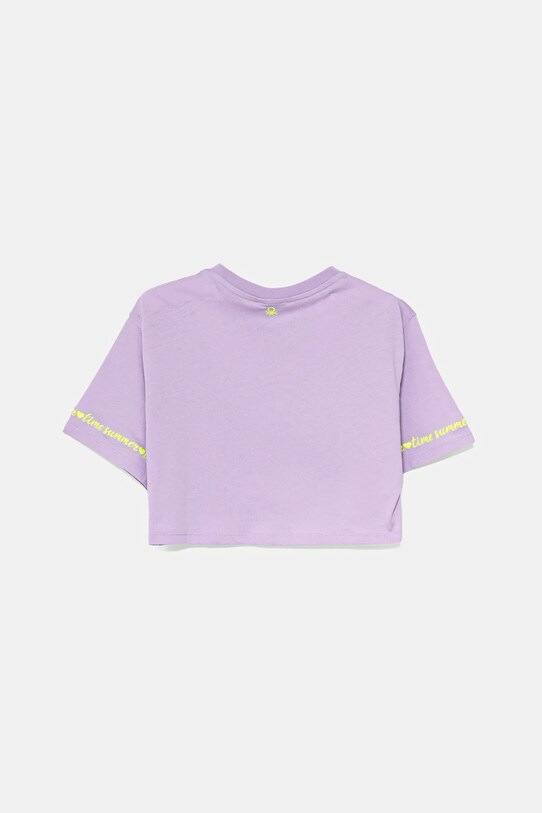 United Colors of Benetton tricou de bumbac pentru copii 3096C10PC.G.Seasonal violet SS25