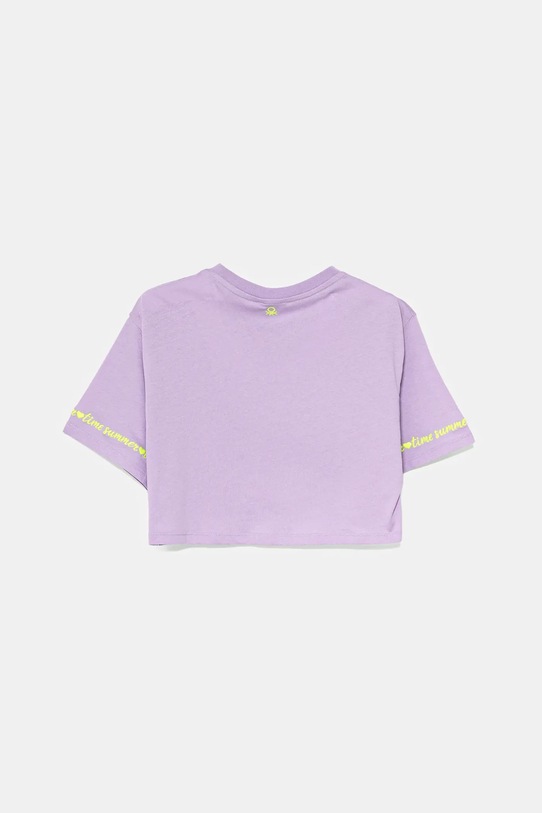 Παιδικό βαμβακερό μπλουζάκι United Colors of Benetton 3096C10PC.G.Seasonal μωβ SS25