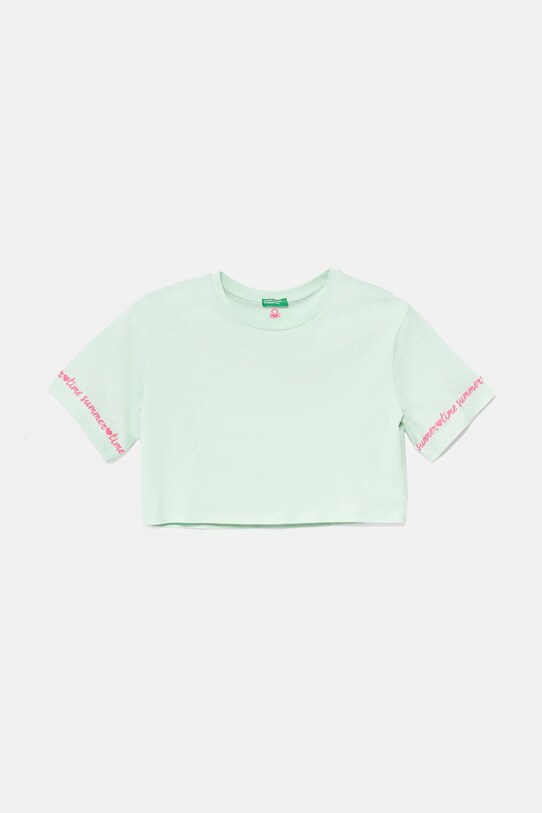 United Colors of Benetton tricou de bumbac pentru copii bumbac verde 3096C10PC.G.Seasonal