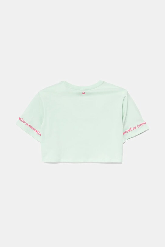 United Colors of Benetton tricou de bumbac pentru copii 3096C10PC.G.Seasonal verde SS25