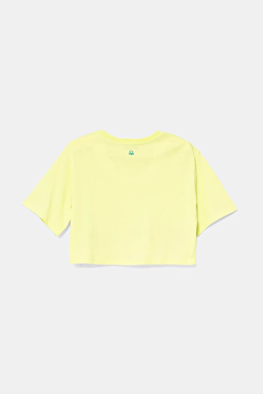 Otroška bombažna kratka majica United Colors of Benetton 3096C10PC.G.Seasonal zelena SS25