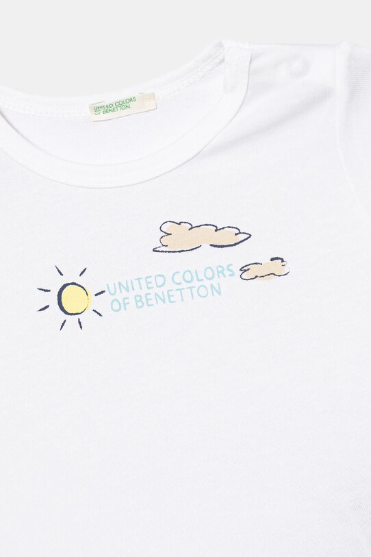 Dziewczynka United Colors of Benetton t-shirt bawełniany niemowlęcy 3I1XA1067.W.Seasonal biały