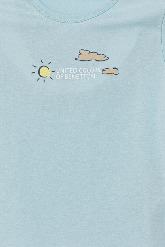 Dziewczynka United Colors of Benetton t-shirt bawełniany niemowlęcy 3I1XA1067.W.Seasonal niebieski