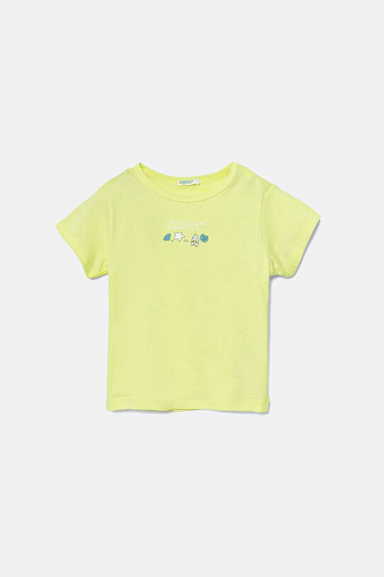 United Colors of Benetton tricou din bumbac pentru bebeluși print verde 3I1XA1067.W.Seasonal