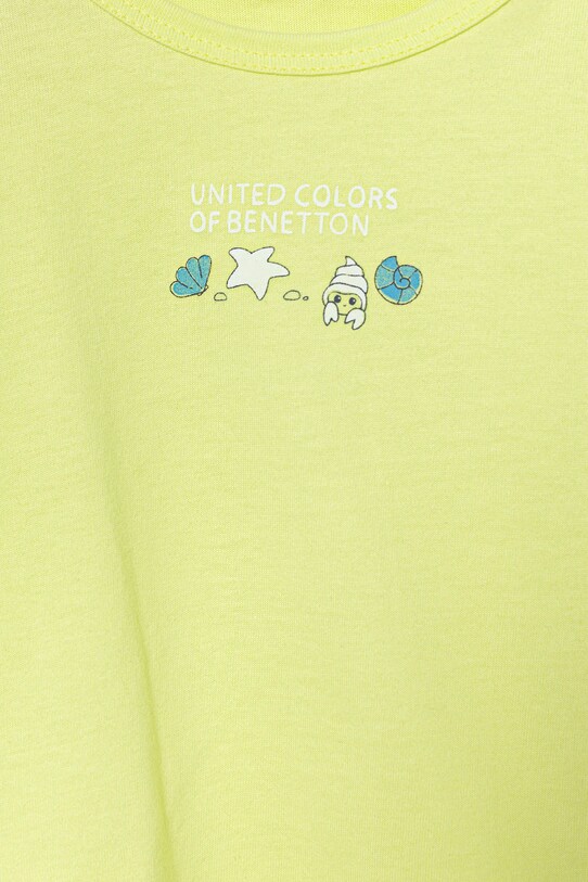 Fete United Colors of Benetton tricou din bumbac pentru bebeluși 3I1XA1067.W.Seasonal verde
