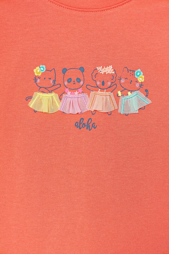 Dziewczynka United Colors of Benetton t-shirt bawełniany niemowlęcy 3096A106F.W.Seasonal pomarańczowy