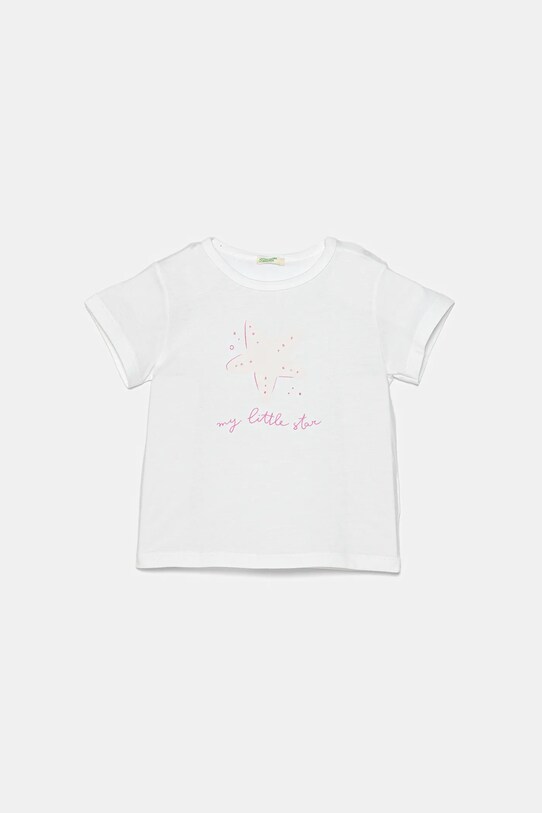 Бавовняна футболка для немовлят United Colors of Benetton бавовна білий 3I1XA1069.G.W.Seasonal