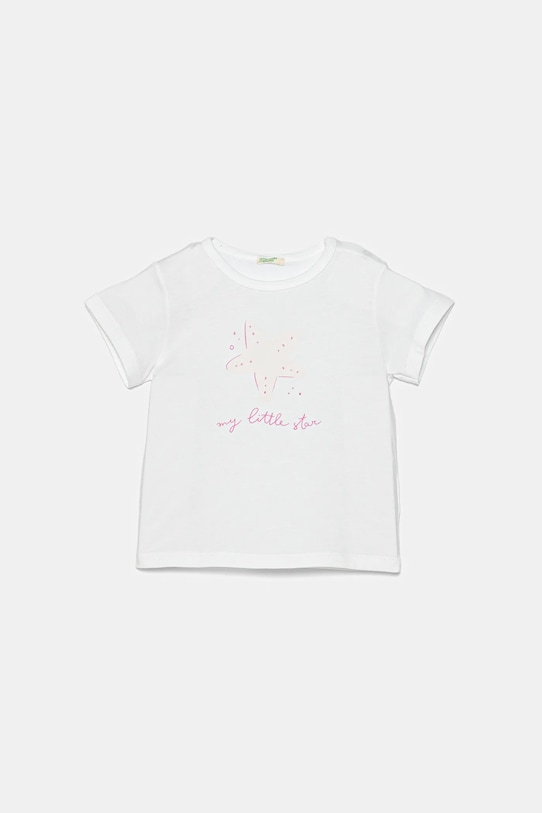 Dětské bavlněné tričko United Colors of Benetton kulatý bílá 3I1XA1069.G.W.Seasonal