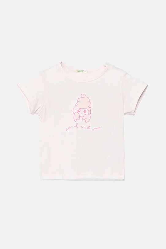 United Colors of Benetton tricou din bumbac pentru bebeluși print roz 3I1XA1069.G.W.Seasonal