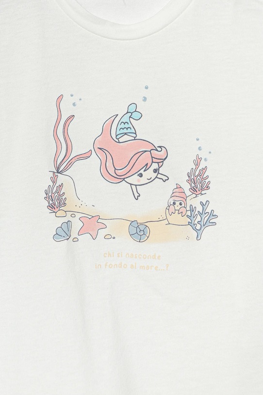 Dziewczynka United Colors of Benetton t-shirt bawełniany niemowlęcy 3I1XA106A.G.W.Seasonal biały