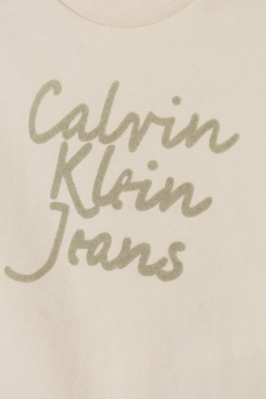 Băieți Calvin Klein Jeans tricou de bumbac pentru copii IN0IN00261.PPYA bej