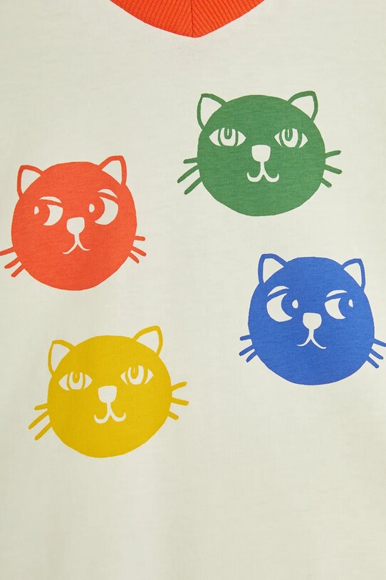 Дитяча бавовняна футболка Mini Rodini Cool cats бежевий 2512012611
