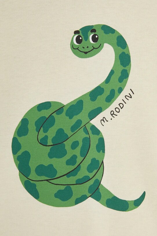 Хлопчик Дитяча бавовняна футболка Mini Rodini Snake 2512013811 бежевий
