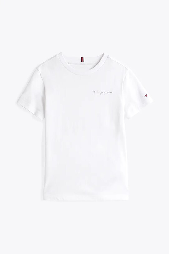 Детская хлопковая футболка Tommy Hilfiger KS0KS00594.74.122.PPYA белый SS25