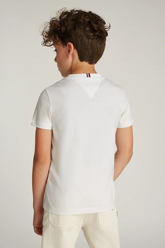 Мальчик Детская хлопковая футболка Tommy Hilfiger KS0KS00594.74.122.PPYA белый