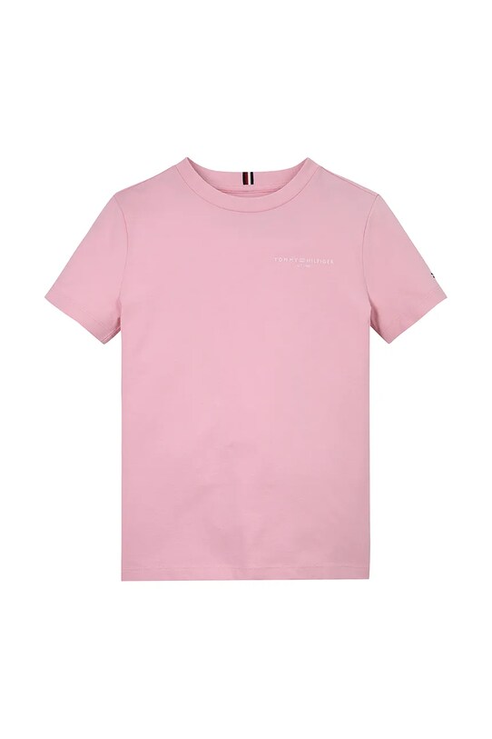 Дитяча бавовняна футболка Tommy Hilfiger KS0KS00594.74.122.PPYA рожевий SS25