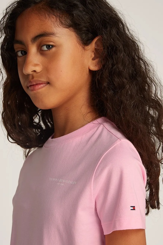 Tommy Hilfiger t-shirt bawełniany dziecięcy KS0KS00594.74.122.PPYA różowy