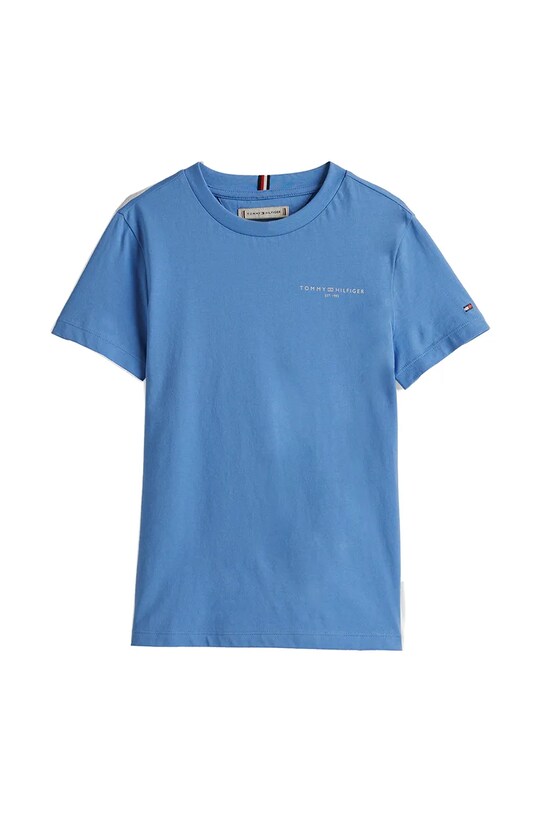 Детская хлопковая футболка Tommy Hilfiger KS0KS00594.74.122.PPYA голубой SS25